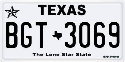 TX license plate BGT3069