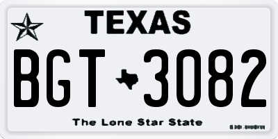 TX license plate BGT3082