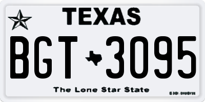 TX license plate BGT3095