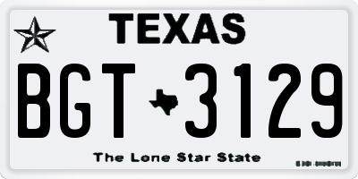 TX license plate BGT3129