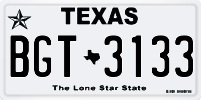 TX license plate BGT3133