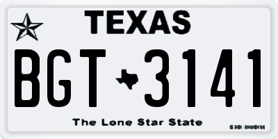 TX license plate BGT3141