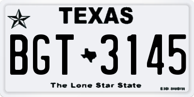 TX license plate BGT3145