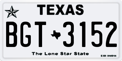 TX license plate BGT3152