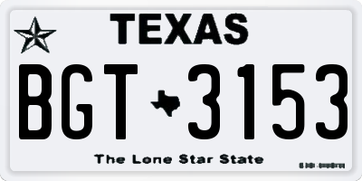 TX license plate BGT3153