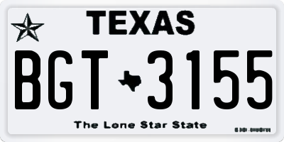 TX license plate BGT3155