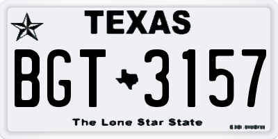 TX license plate BGT3157