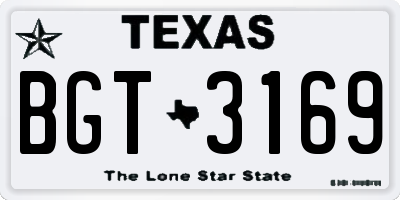 TX license plate BGT3169