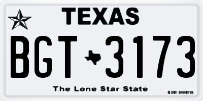TX license plate BGT3173