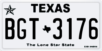 TX license plate BGT3176