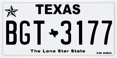 TX license plate BGT3177