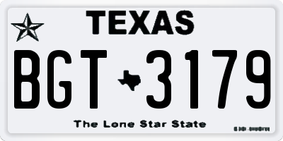 TX license plate BGT3179
