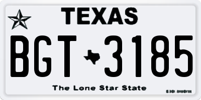TX license plate BGT3185