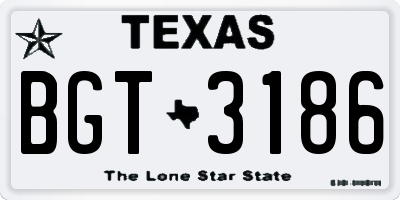 TX license plate BGT3186