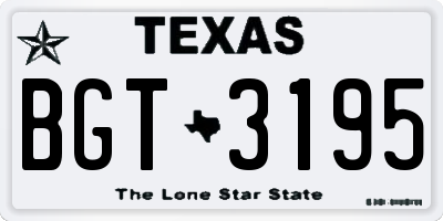 TX license plate BGT3195