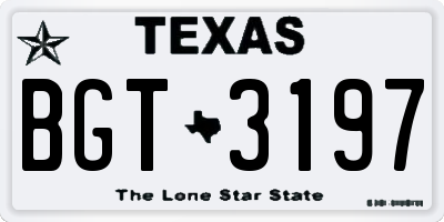 TX license plate BGT3197