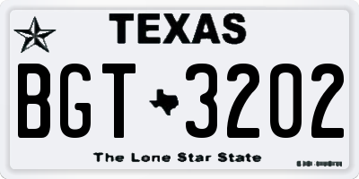 TX license plate BGT3202