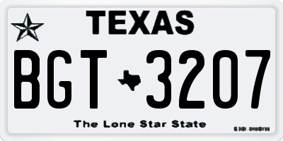 TX license plate BGT3207