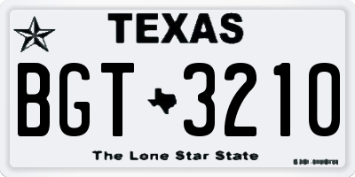 TX license plate BGT3210
