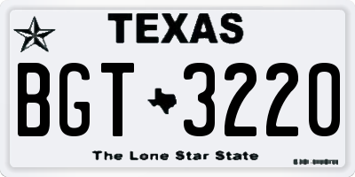 TX license plate BGT3220