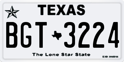 TX license plate BGT3224