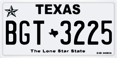 TX license plate BGT3225