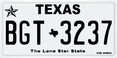TX license plate BGT3237