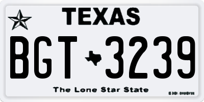 TX license plate BGT3239