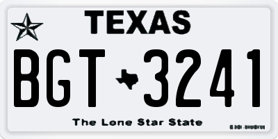 TX license plate BGT3241