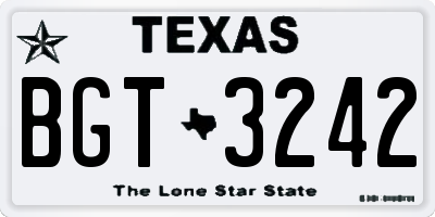 TX license plate BGT3242