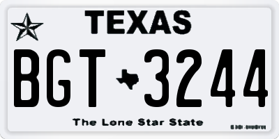 TX license plate BGT3244