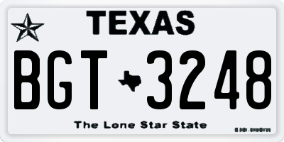 TX license plate BGT3248