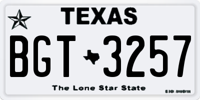 TX license plate BGT3257