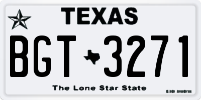 TX license plate BGT3271