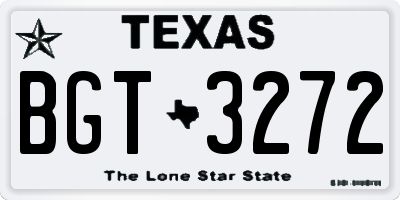 TX license plate BGT3272