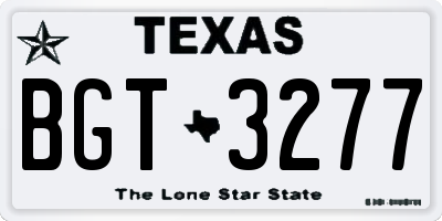 TX license plate BGT3277