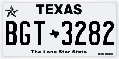 TX license plate BGT3282
