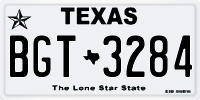 TX license plate BGT3284