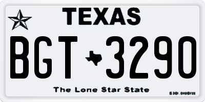 TX license plate BGT3290