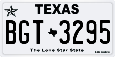 TX license plate BGT3295