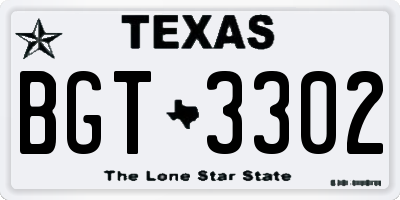 TX license plate BGT3302
