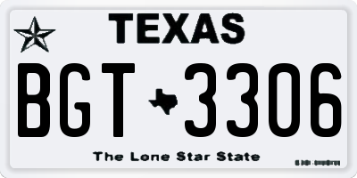 TX license plate BGT3306