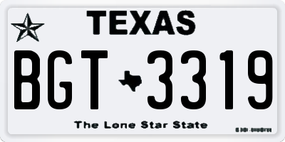 TX license plate BGT3319