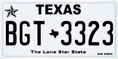 TX license plate BGT3323