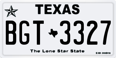 TX license plate BGT3327