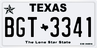 TX license plate BGT3341