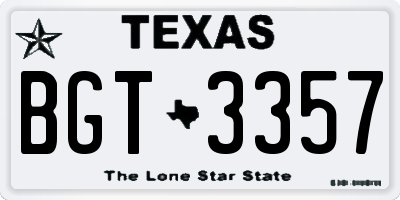 TX license plate BGT3357