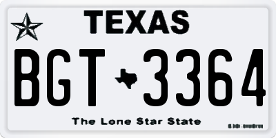 TX license plate BGT3364