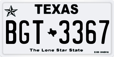 TX license plate BGT3367