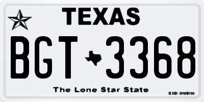 TX license plate BGT3368
